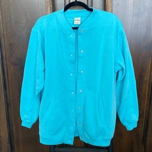 Blue button up sweater